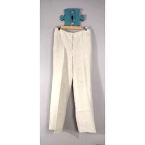Talbots Heritage Wide Leg 100 % Linen Beige Pants Slacks 30 Waist